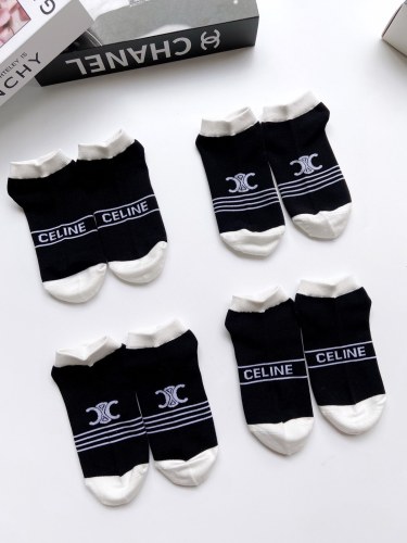 Celine classic letter logo short socks