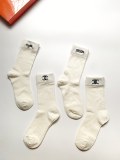 Chanel classic letter LOGO AB pure cotton hollow air -conditioning socks in stockings