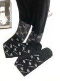 Balenciaga printing gum letter net yarn stockings pantyhose