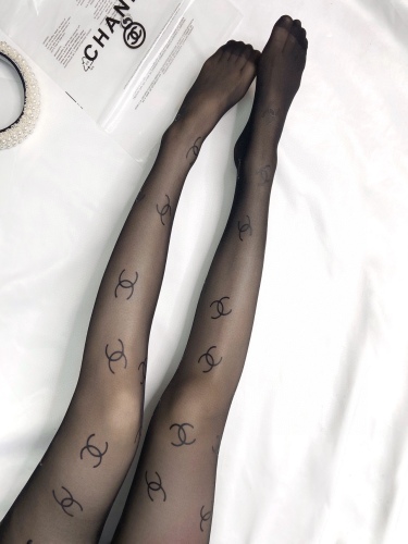 Chanel Double C Printing Plastic Stockings Stockings