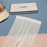 Chanel White Relieves Alphabet Stockings Female Thin Anti -Hook Spring Summer Autumn JK Black Silk Sexy Stockings