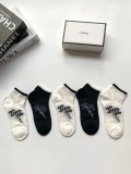 Chanel Classic Double C LOGO Cotton Cotton Air Conditioning Stockings Short Stockings