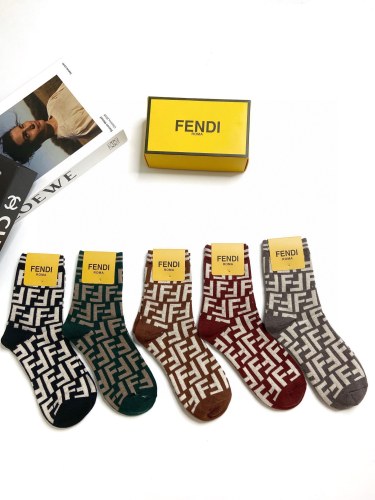 Fendi Double F letters logo cashmere wool blending in stockings
