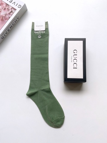 Gucci classic letter logo gold and silver wire cotton blended stockings