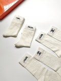 Chanel classic letter LOGO AB pure cotton hollow air -conditioning socks in stockings