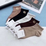Gucci bronze pure black short cylinder men's and women's socks stockings