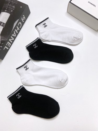 Chanel tide brand cotton socks classic double C letters logo pure cotton socks