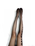 Balenciaga velvet letter stockings