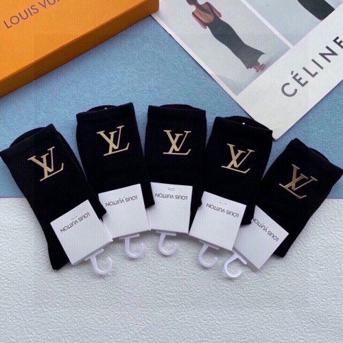 Louis Vuitton Minks Permented Mid -Women's socks socks