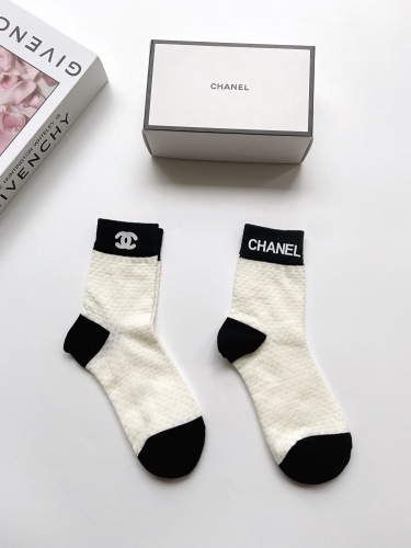 Chanel Classic Double C LOGO LOGO Cotton Cotton Men's Stockings