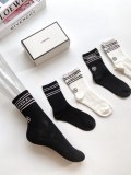 Chanel letter LOGO combed cotton cotton summer thin middle socks