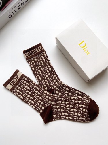 Dior classic old flower letter logo cotton cotton cotton stockings four seasons universal