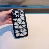 Prada hollow leather mobile phone case triangle bid
