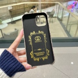 GUCCI classic old flower shell metal bidding oil edge mobile phone case