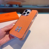Hermès crocodile pattern H mobile phone case full bag edge