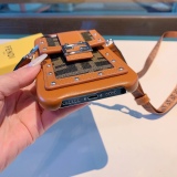 Fendi rivet plug -in card case card case card bag cross -body mobile phone case