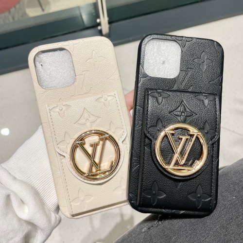 Louis vuitton mobile phone case cowhide compression card bag mobile phone case