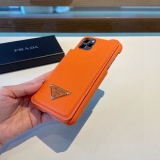Prada original leather simple color high -end leather mobile phone protective shell, bring card bag mobile phone case