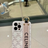 Celine straight side wave dot frame wristband mobile phone case