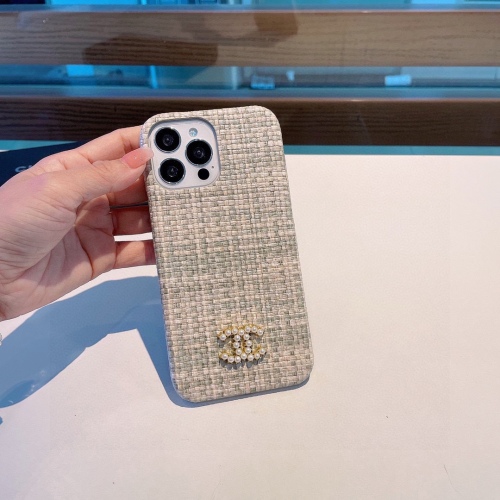 CHANEL fabric woven pattern mobile phone case