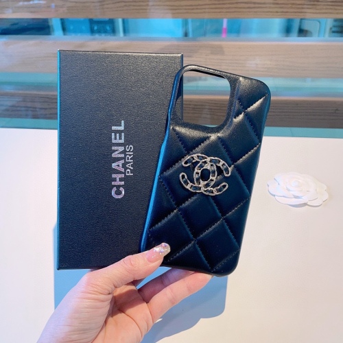 CHANEL diamond phone case big double C compile logo