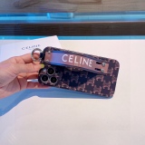 Celine straight side wave dot frame wristband mobile phone case