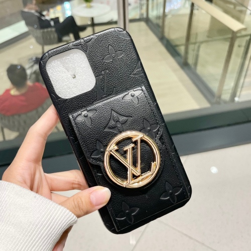 Louis vuitton mobile phone case cowhide compression card bag mobile phone case