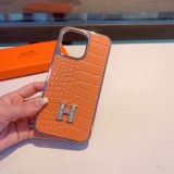 Hermès crocodile pattern H mobile phone case full bag edge