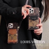 Louis vuitton big flower oblique can adjust the cross -stuffer latch, leather painted three packs of key opening mobile phone case