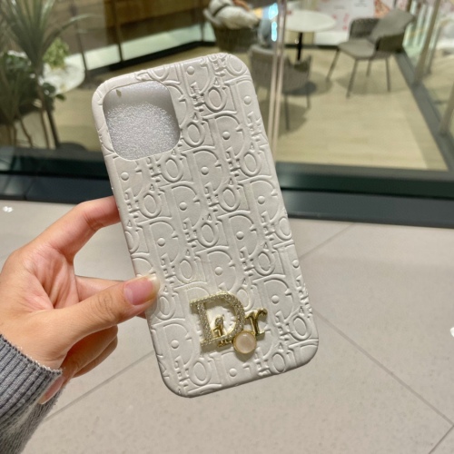 Dior embossed flowers Dior letter oil edge mobile phone case