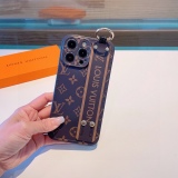 Louis vuitton Laohua mobile phone case straight edge ripple frame all -inclusive scrub soft shell with lane rope