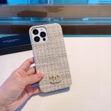 CHANEL fabric woven pattern mobile phone case