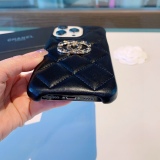CHANEL diamond phone case big double C compile logo
