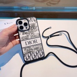 Dior Flower Cross -Body Mobile Phone Case All -inclusive Material Phone Shell