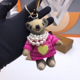 Burberry checkered cashmere Thomas Teddy Love sweater pearl necklace and keychain