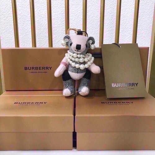 Burberry checkered cashmere Thomas Teddy pearl bag and keychain