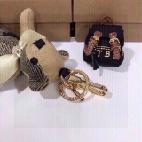 Burberry checked cashmere Thomas Teddy backpack bag decoration and keychain
