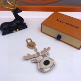 Louis vuitton zodiac leather keychain Personal leather deer head, common men and women, car bag pendant