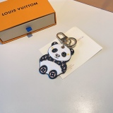Louis vuitton jewelry keychain, old flower panda keychain bag pendant