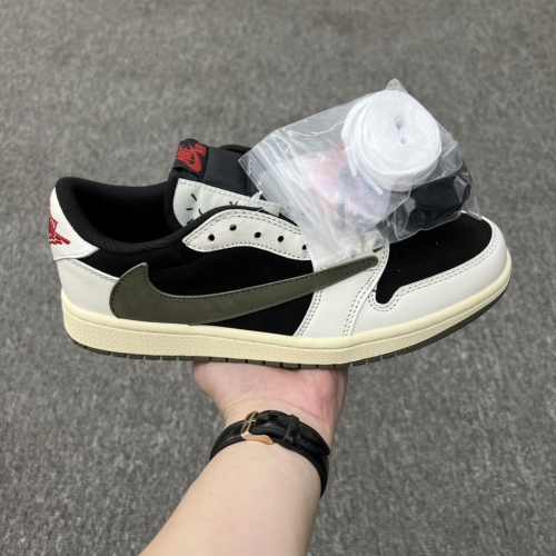 Travis Scott X Air Jordan 1 Low Sail Black Style:DZ4137-106