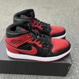 Air Jordan 1 Mid “Red and Black” Style:554724-074