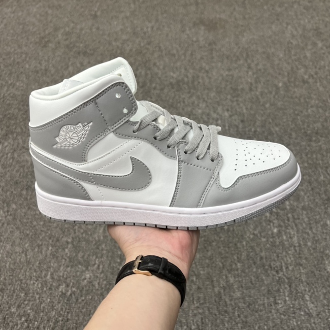 Air Jordan 1 Mid Grey Sail Style:BQ6472-115