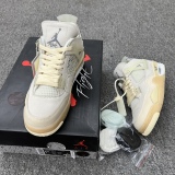 Off-WHITE X Air Jordan 4 Creamsail OW co-branded Bai Fan AJ4Style:CV9388-100