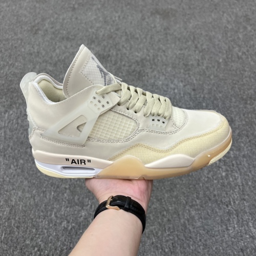 Off-White X Air Jordan 4 Creamsail  OW co-branded sand light brown rice AJ4Style:CV9388-100