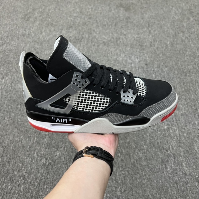 Off-White X Air Jordan 4 Retro Black Red Co-branded AJ4Style:CQ9354-221