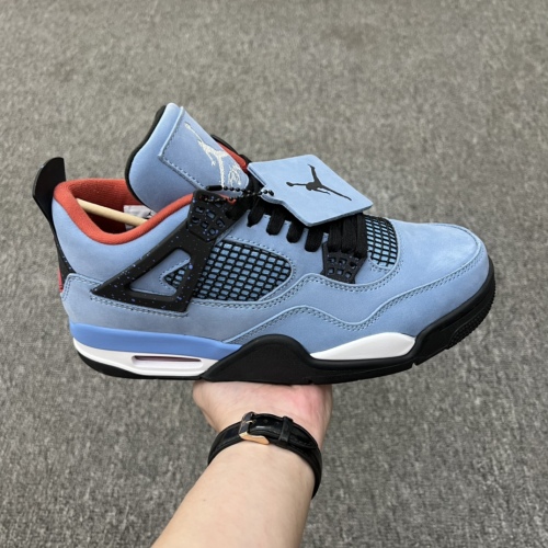 Travis Scott Cactus Jack x Air Jordan 4 Retro blue suede AJ4Style:308497-406