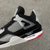 Off-White X Air Jordan 4 Retro Black Red Co-branded AJ4Style:CQ9354-221