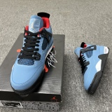 Travis Scott X Air Jordan 4 Retro blue suede AJ4Style:308497-406