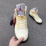 OFF-WHITE x Air Jordan 5 Retro SP “Sail” Style:DH8565-100