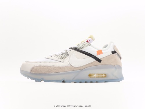 Nike OFF-White X Nike Air Max90 Heavy Nie NIKE Limited Limited Classic Air Cushion Running Shoes STYLE: AA7293-100